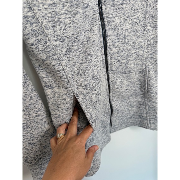 Thread & Supply Full Zip Up Jacket Women's‎ S Blue/Gray Knit Thumb Hole Pockets - Picture 4 of 10